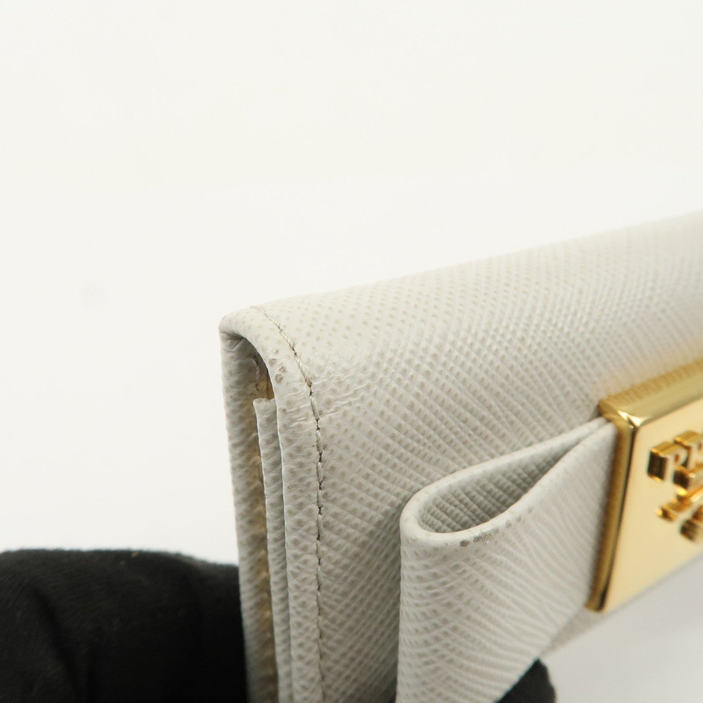 Prada Ribbon Saffiano Leather Key Case Key Holder White【Pre-order】