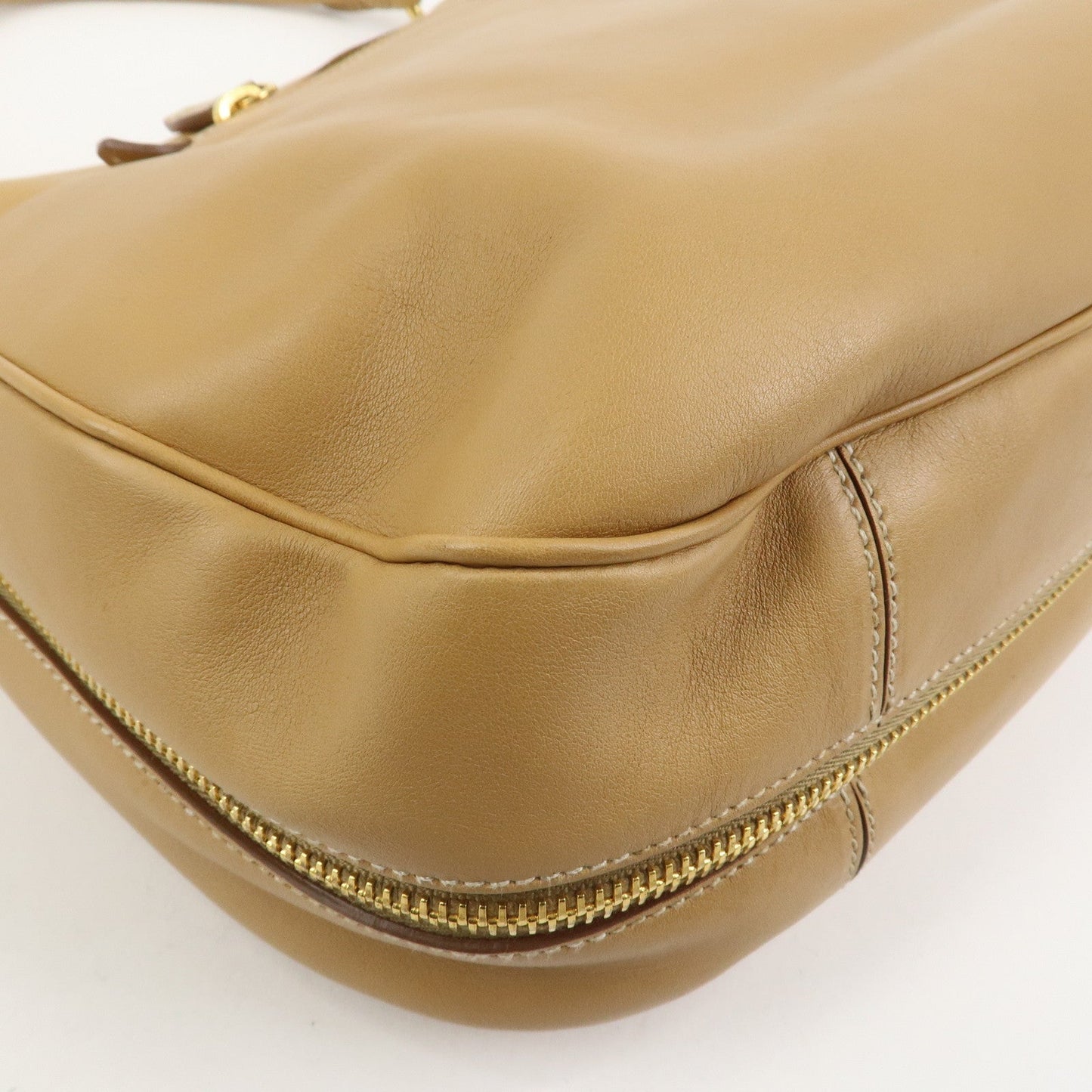 Prada Triangle Logo Leather Shoulder Bag Hand Bag Camel【Pre-order】