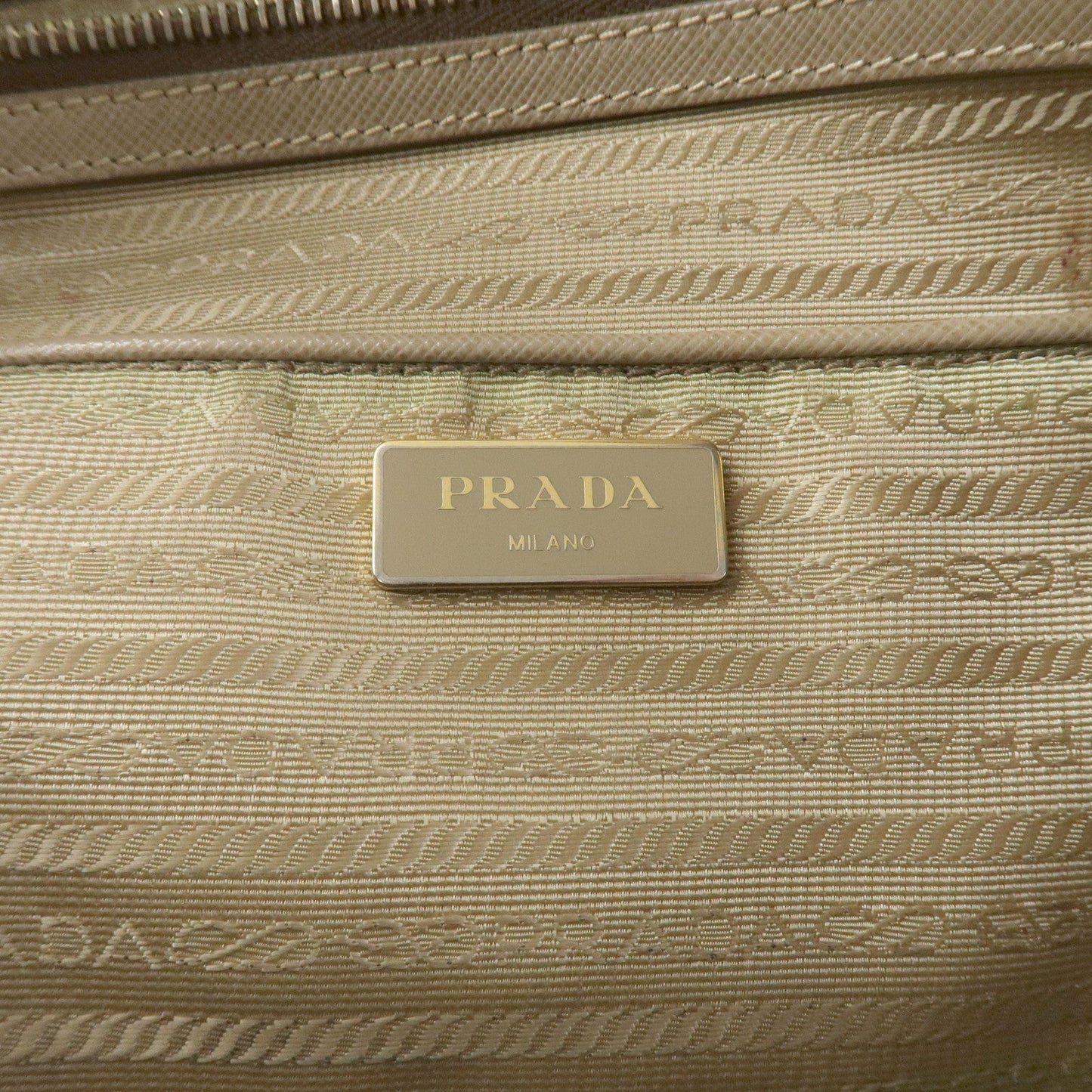 Prada Triangle Logo Saffiano Leather Hand Bag Greige BL0812【Pre-order】