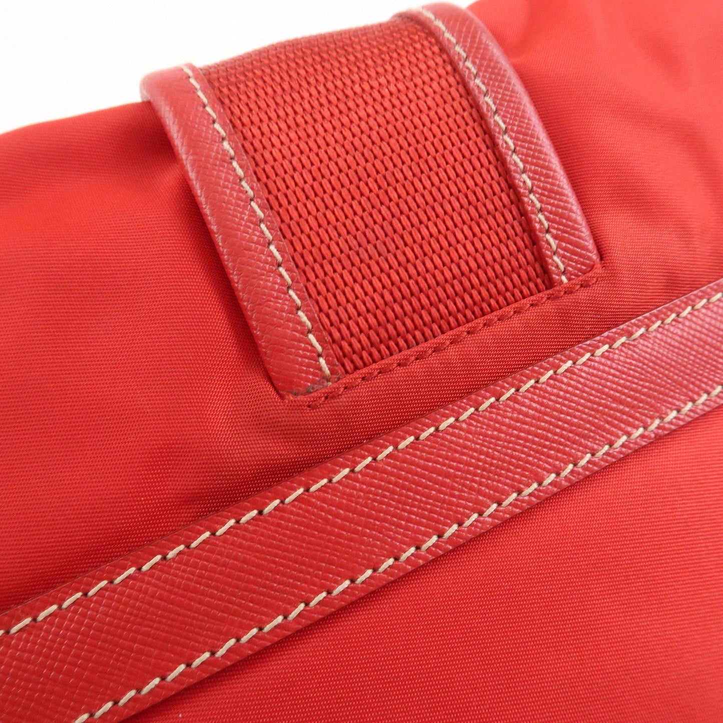 Prada Triangle Logo Nylon Saffiano Leather Shoulder Bag Red BT0436【Pre-order】