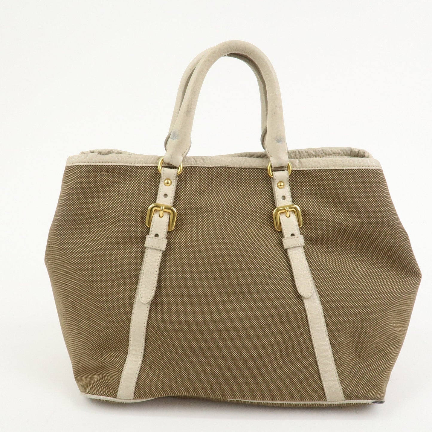 Prada Logo Jacguard Leather 2Way Tote Bag Brown Ivory BN1841【Pre-order】