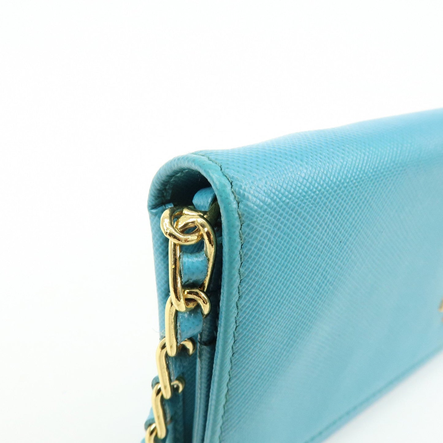 Prada Saffiano Leather Chain Wallet Shoulder Bag Blue 1M1290【Pre-order】