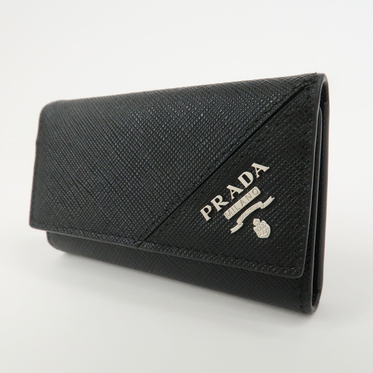 Prada Logo Saffiano Leather 6 Rings Key Case Black 2PG222【Pre-order】