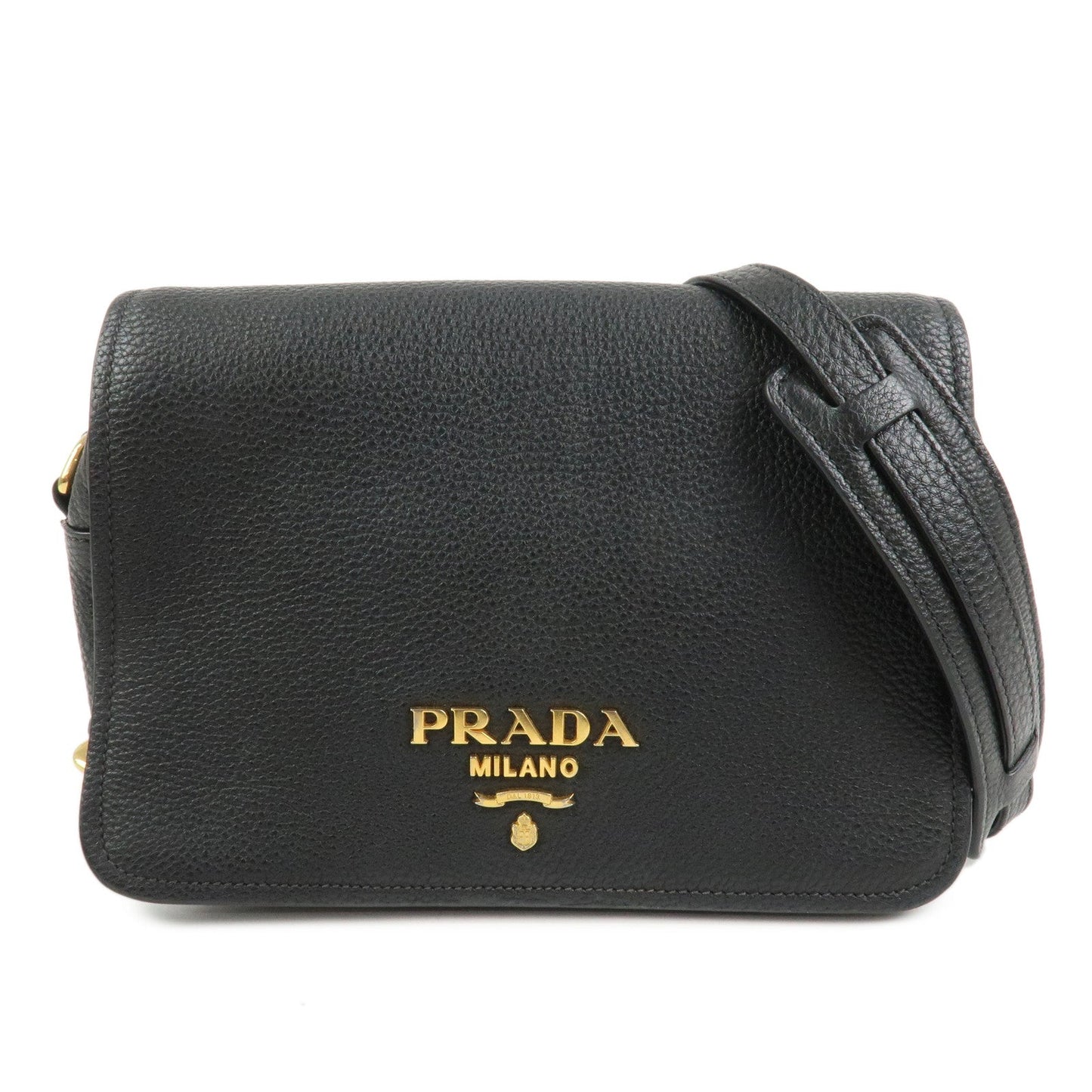 Pradq Logo Leather Shoulder Bag Black 1BD163【Pre-order】