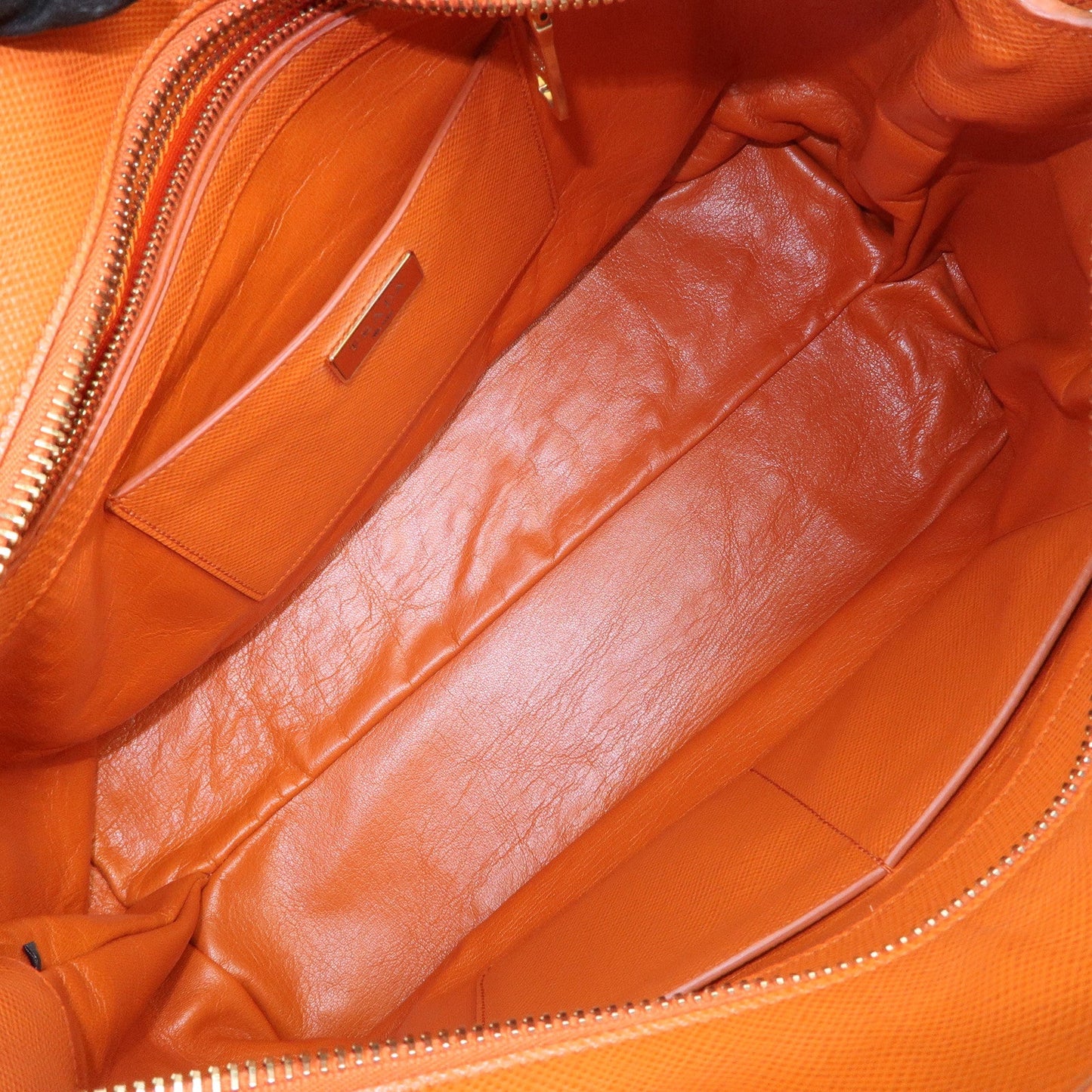 Prada Logo Saffiano Leather Hand Bag Orange BN2560【Pre-order】