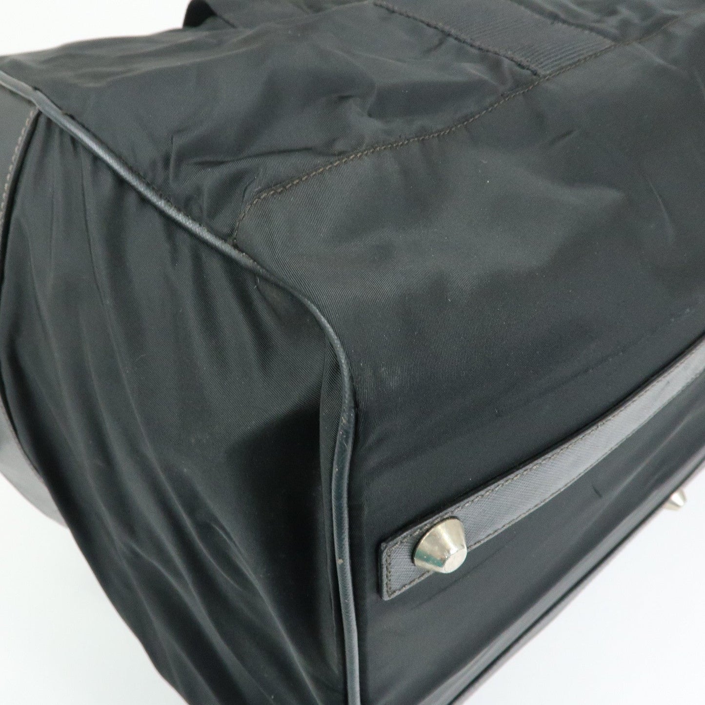 Prada Triangle Logo Nylon Leather Boston Bag Travel Bag Black【Pre-order】