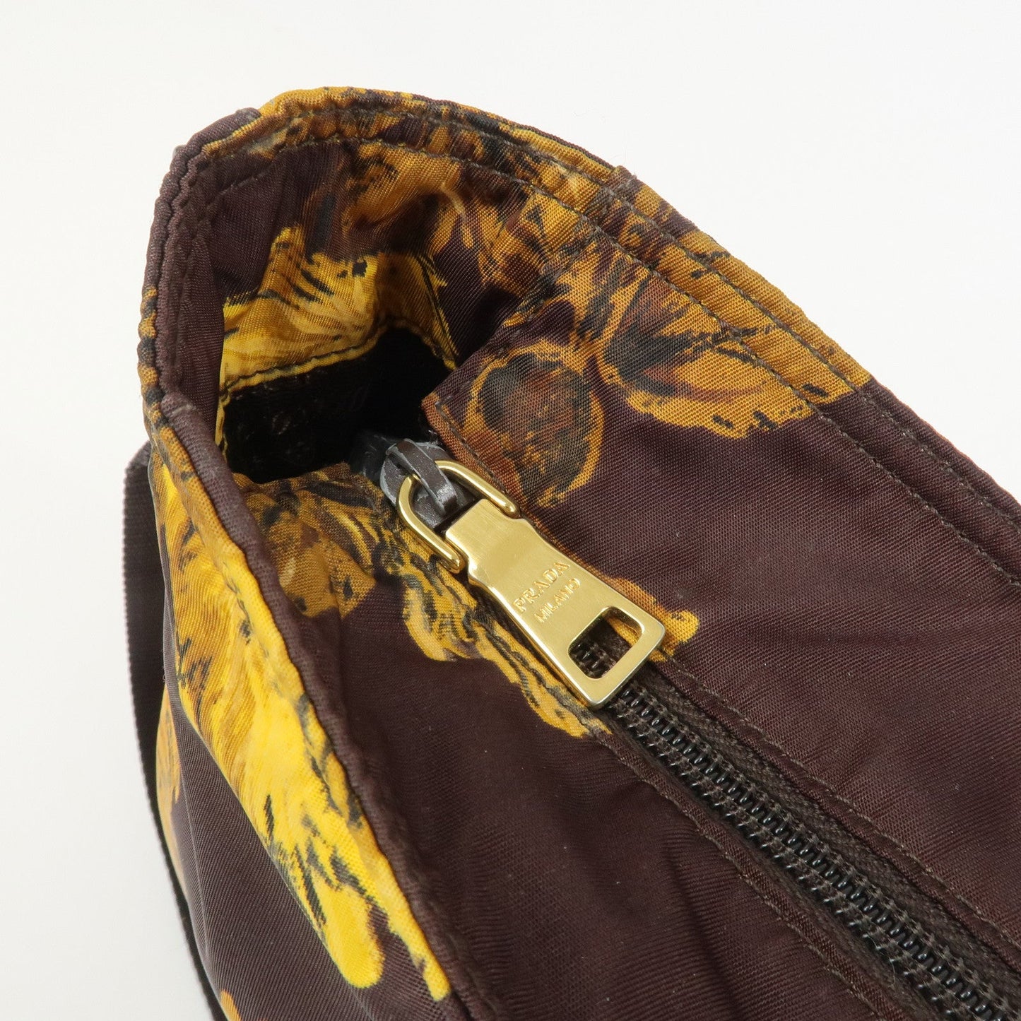 Prada Triangle Logo Nylon Leather 2Way Shoulder Bag Flower Print【Pre-order】