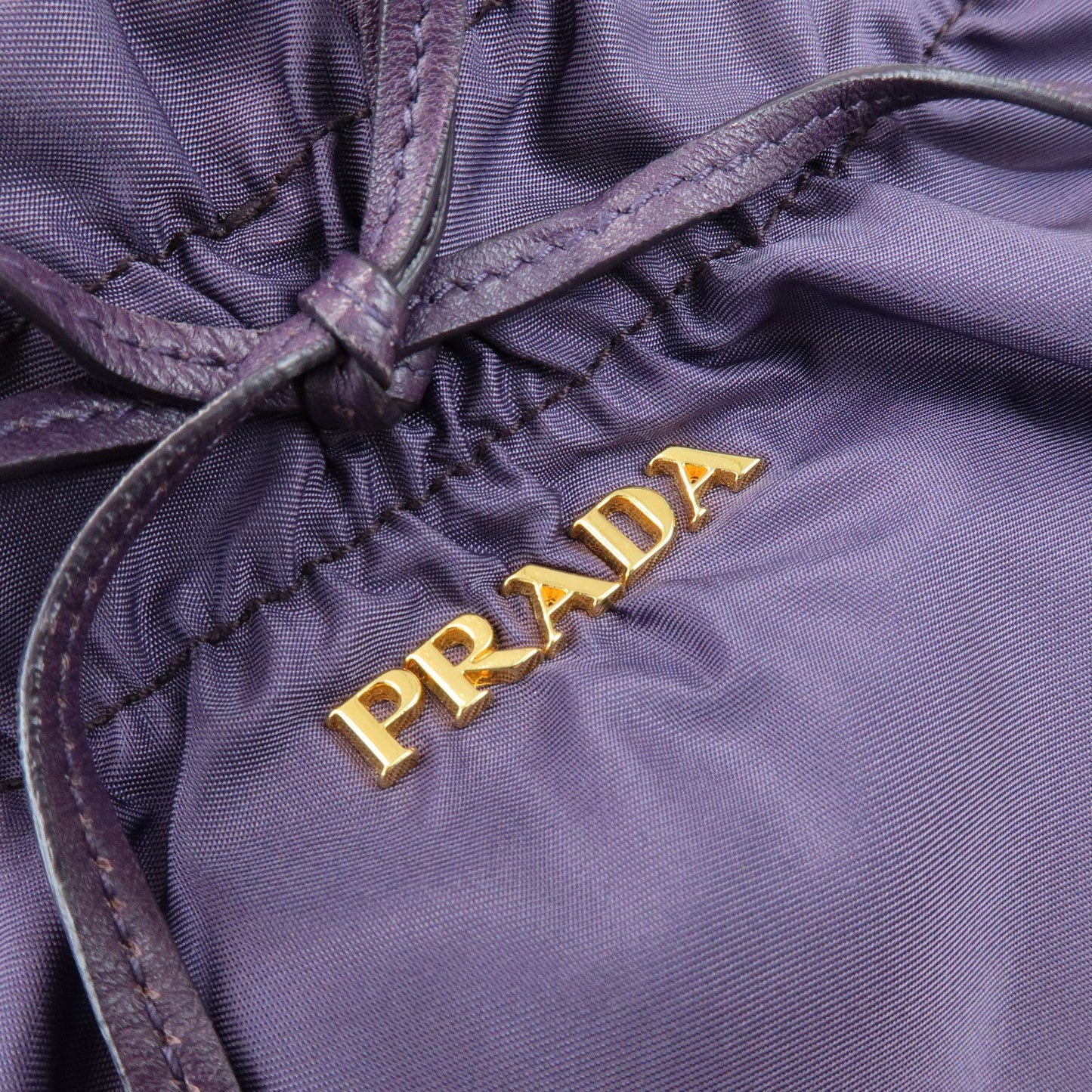 Prada Ribbon Nylon Leather Shoulder Bag Hand Bag Purple BR4237【Pre-order】