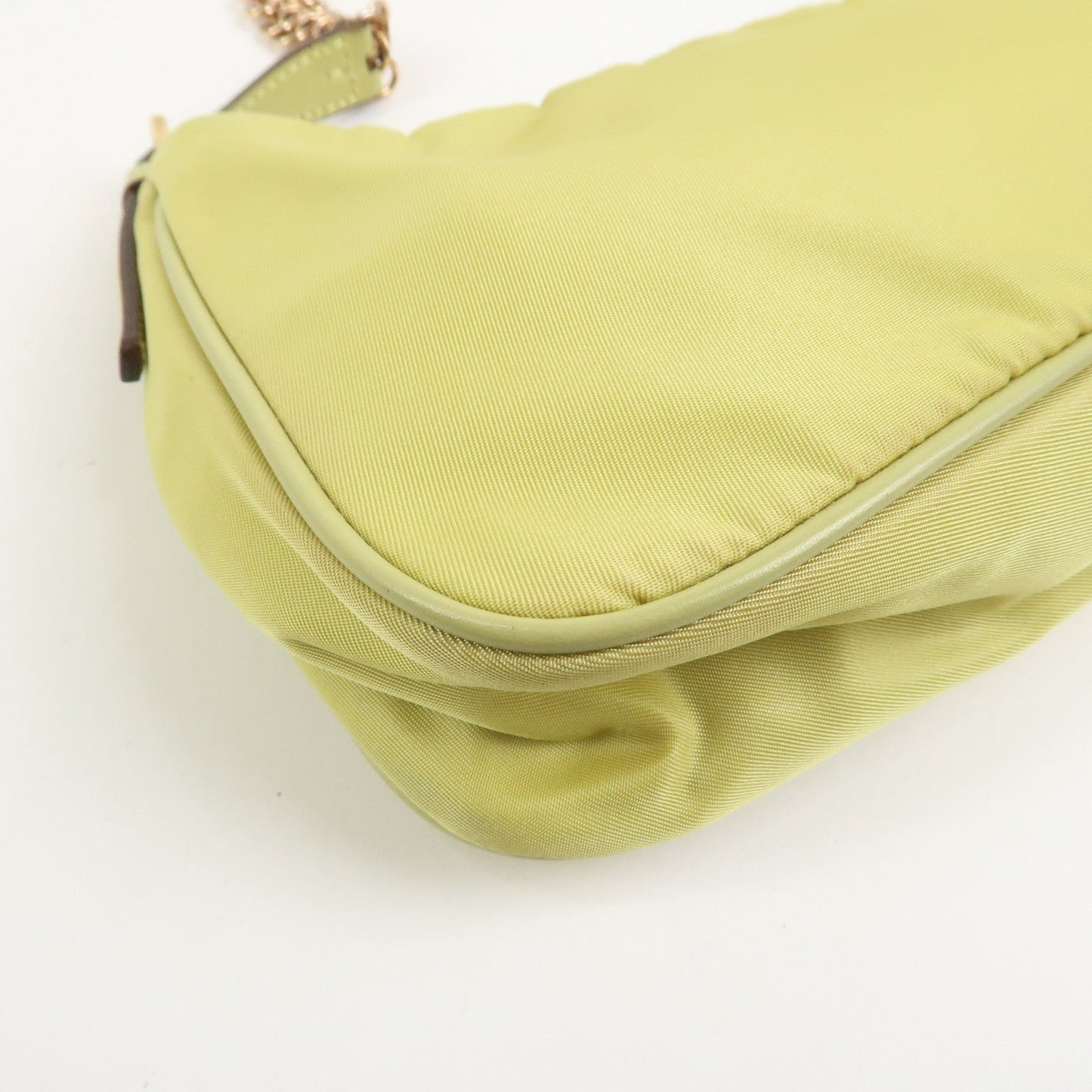 Prada Triangle Logo Nylon Leather Shoulder Bag Yellow BR0107【Pre-order】