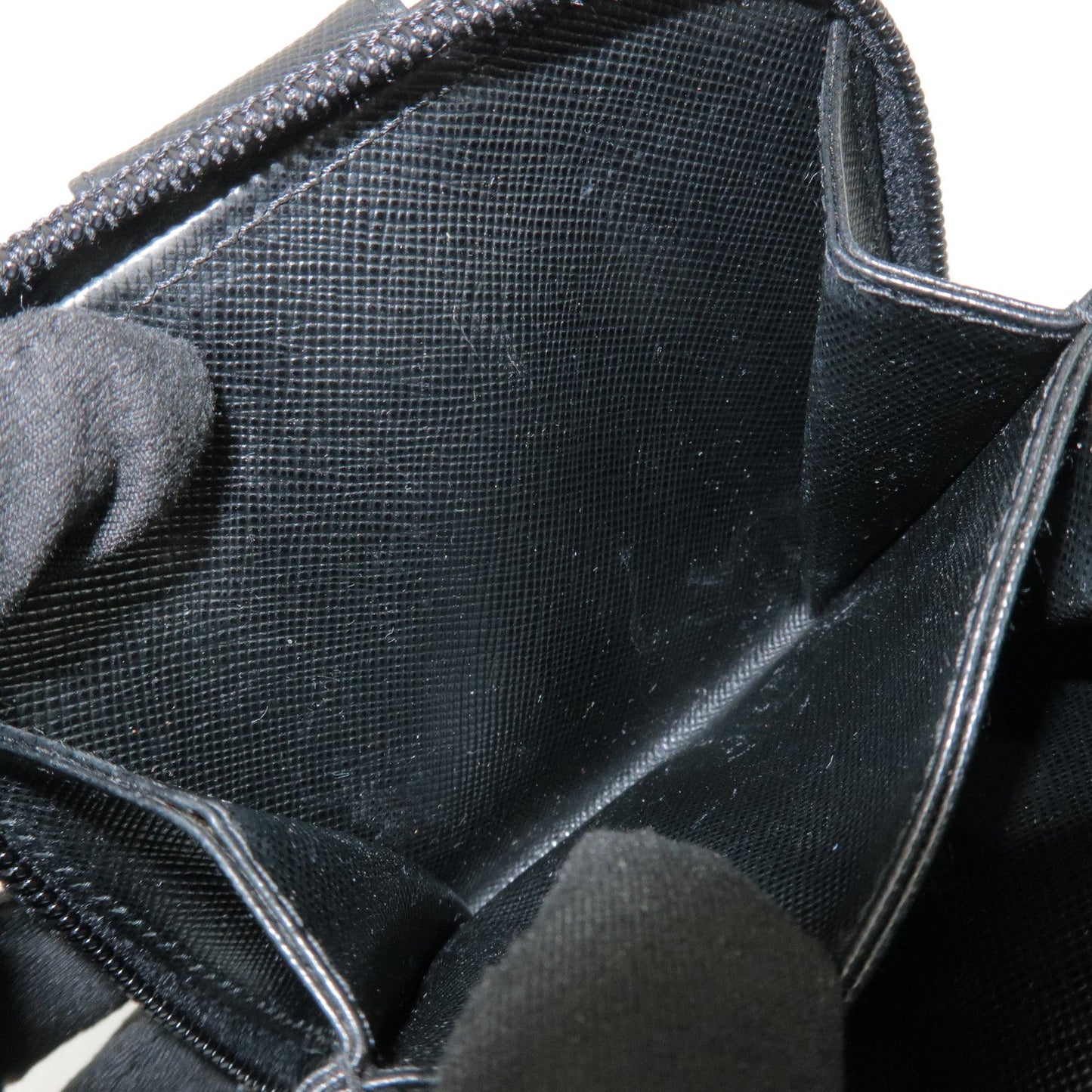 Prada Logo Leather Round Zippy Bi-fold Wallet Black 1ML522【Pre-order】