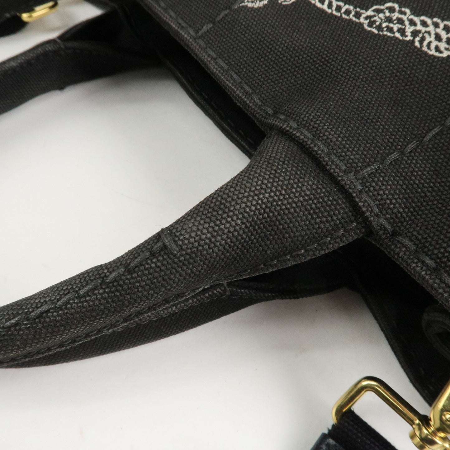 Prada Canapa Mini Canvas 2Way Hand Bag Tote Bag Black 1BG439 Used【Pre-order】