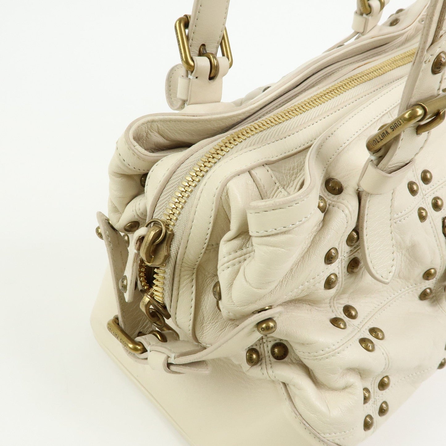 Louis Vuitton Cruise Line Rivet Bag Leather Hand Bag Ecru M95345【Pre-order】