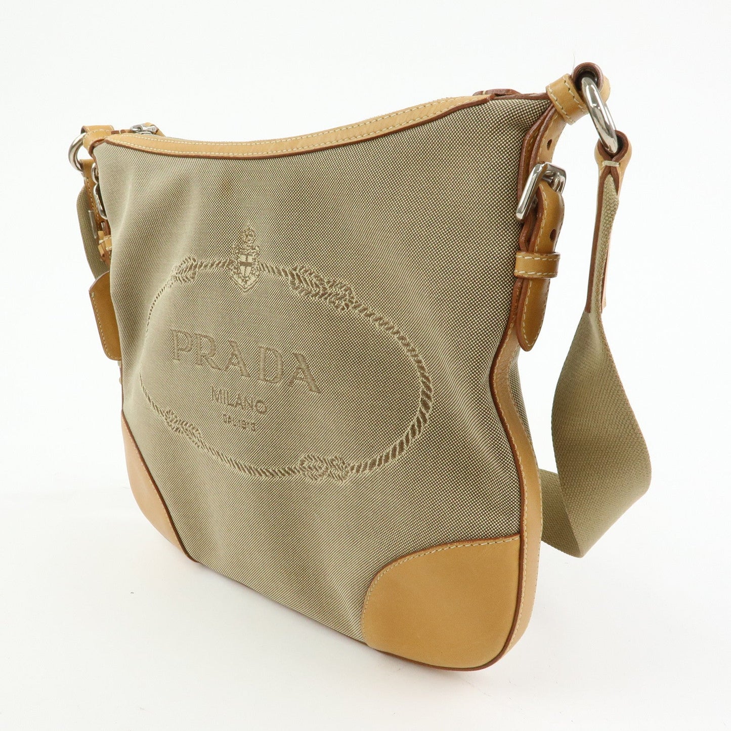 Prada Logo Jacquard Leather Shoulder Bag Crossbody Bag Camel BT0533【Pre-order】