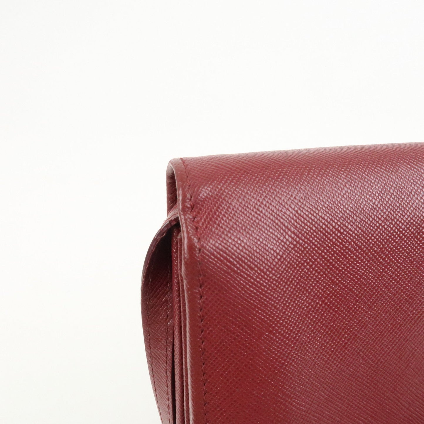 Prada Saffiano Leather Shoulder Wallet Red Gold BT1019【Pre-order】