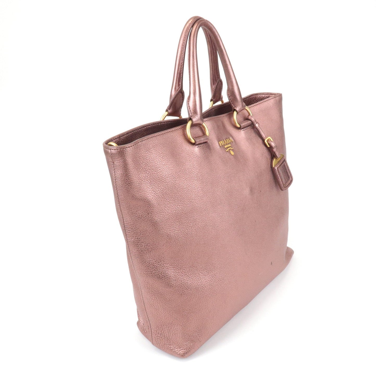 Prada Leather 2Way Tote Bag Shoulder Bag Metallic Pink BN1713 Used【Pre-order】