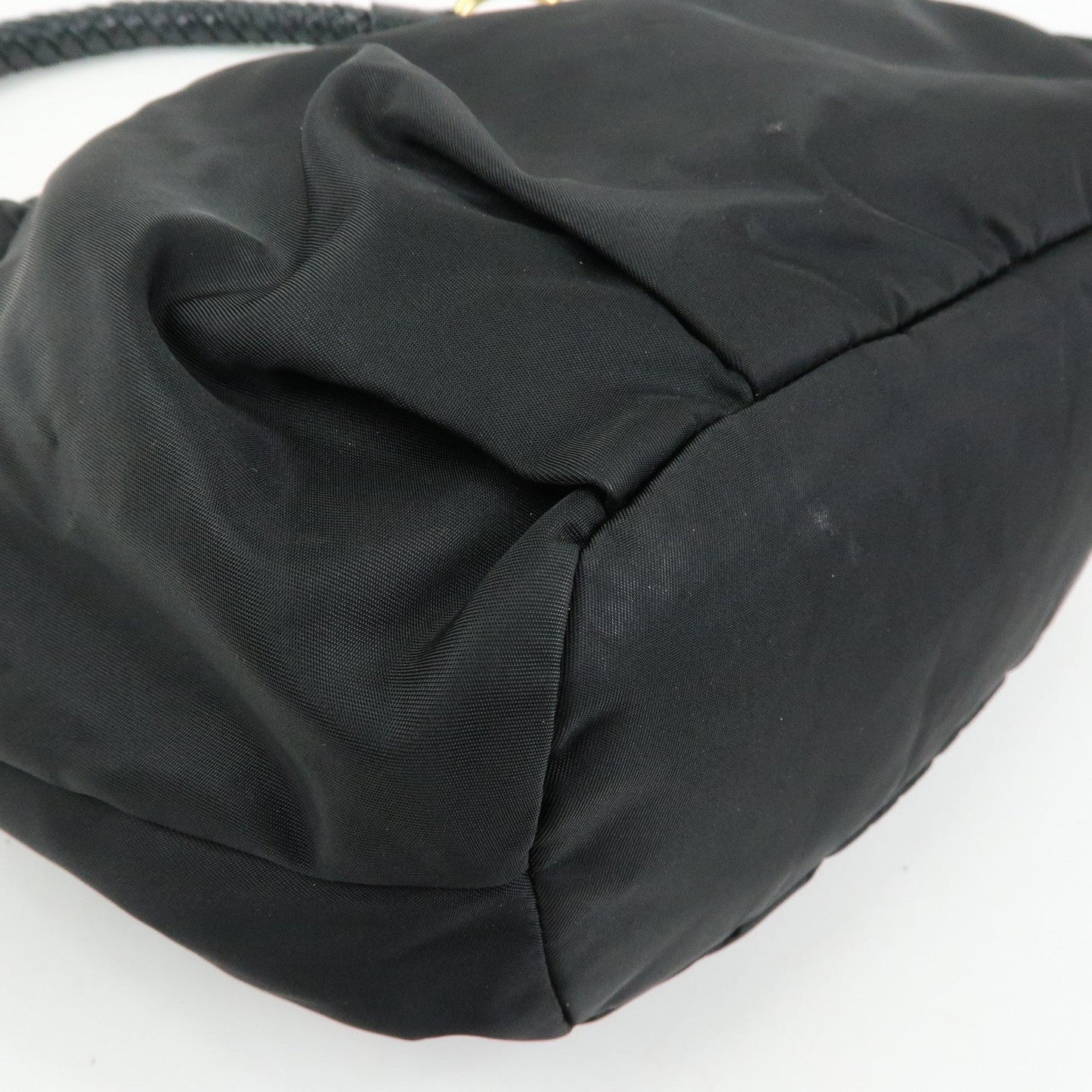 Prada Ribbon Nylon Leather Shoulder Bag Hand Bag Black BR4237【Pre-order】