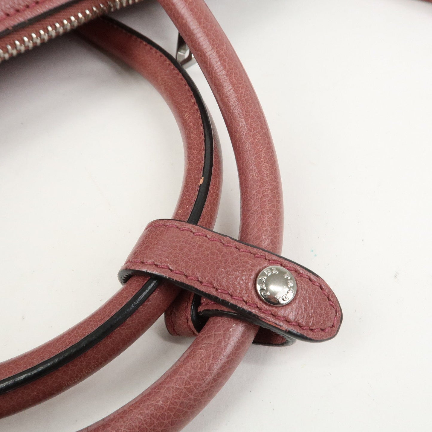 Prada Triangle Logo Leather 2Way Bag Tote Bag Hand Bag Pink B2625M【Pre-order】