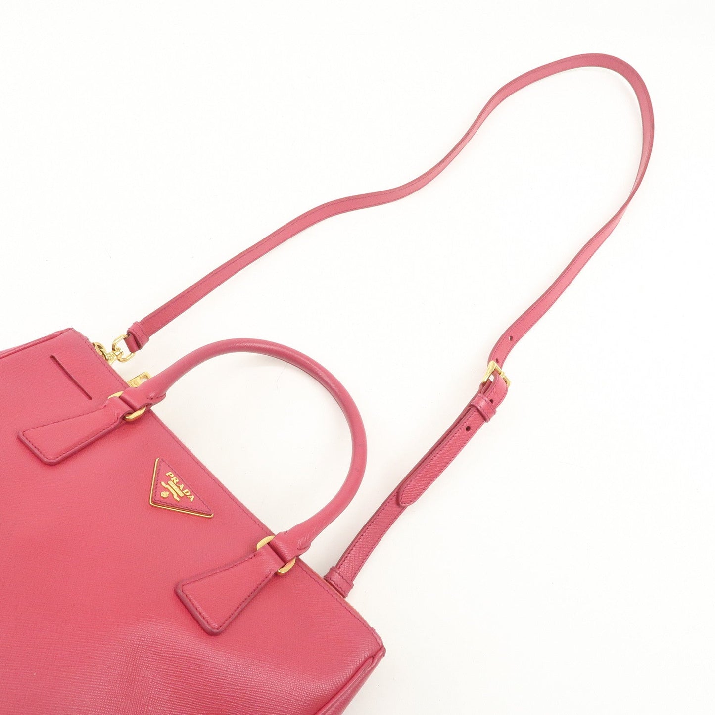 Prada Triangle Logo Saffiano Leather 2Way Bag Hand Bag Pink BN1801【Pre-order】