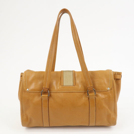Prada Triangle Logo Leather Nylon Shoulder Bag Brown BR2418【Pre-order】
