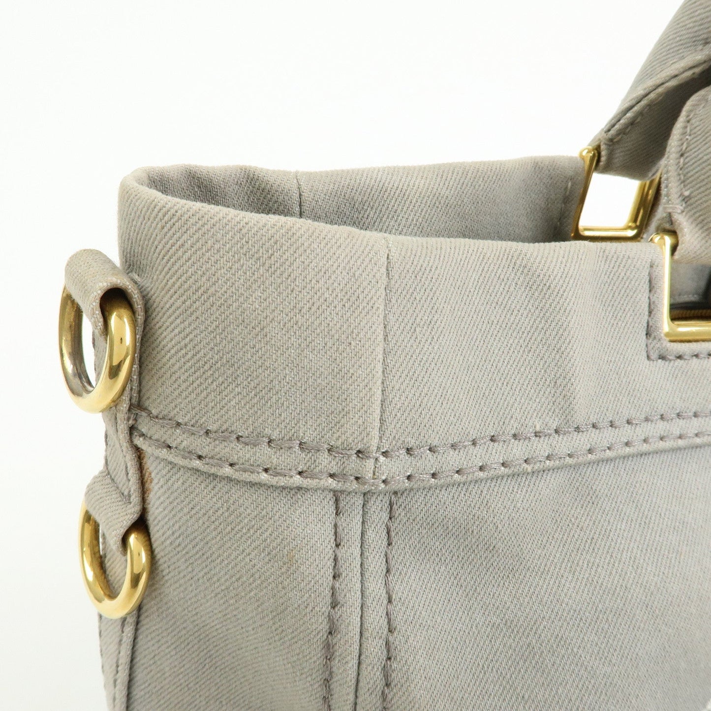 Prada Canapa Canvas 2Way Bag Hand Bag Shoulder Bag Gray BN2069【Pre-order】