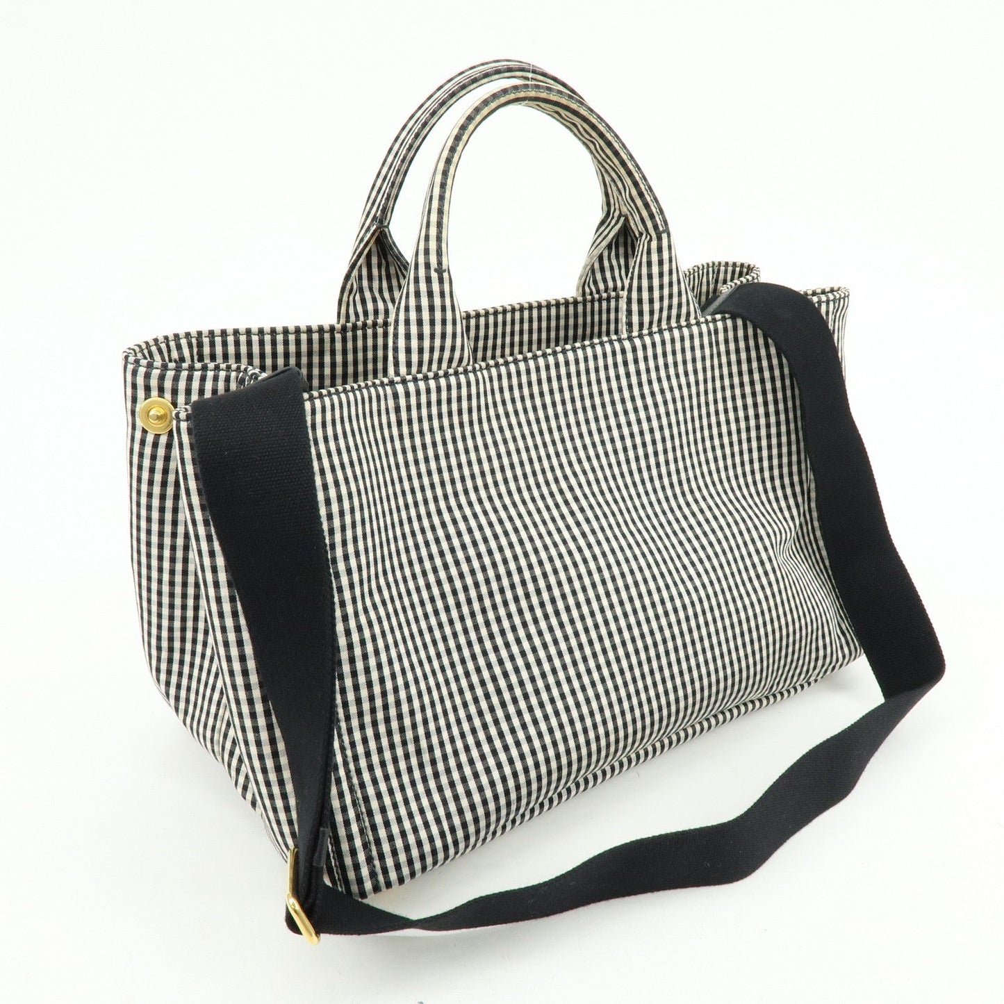 Prada Canapa Canvas 2Way Bag Hand Bag Shoulder Bag Black Ivory【Pre-order】