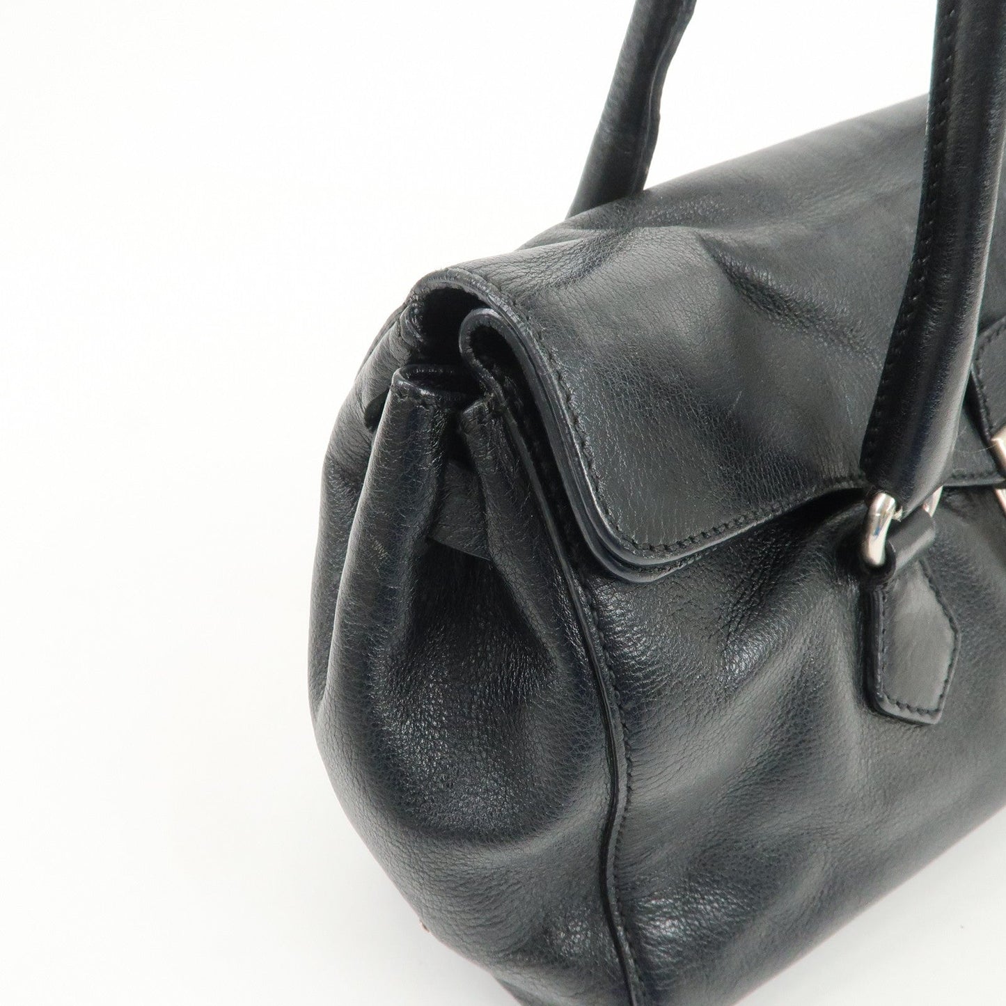 Prada Triangle Logo Leather Shoulder Bag Hand Bag Black【Pre-order】