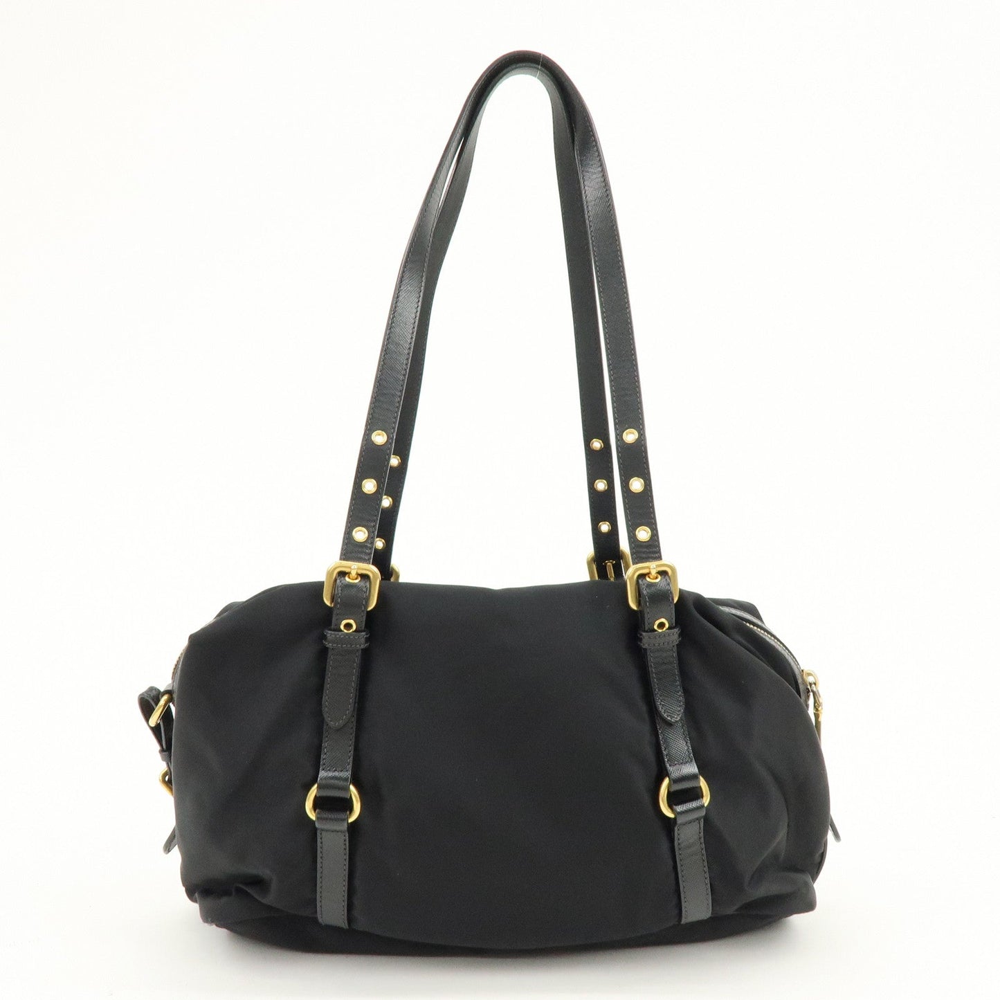 Prada Logo Nylon Leather Boston Bag Shoulder Bag Black BL0600【Pre-order】