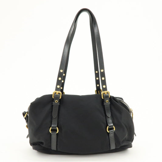 Prada Logo Nylon Leather Boston Bag Shoulder Bag Black BL0600【Pre-order】