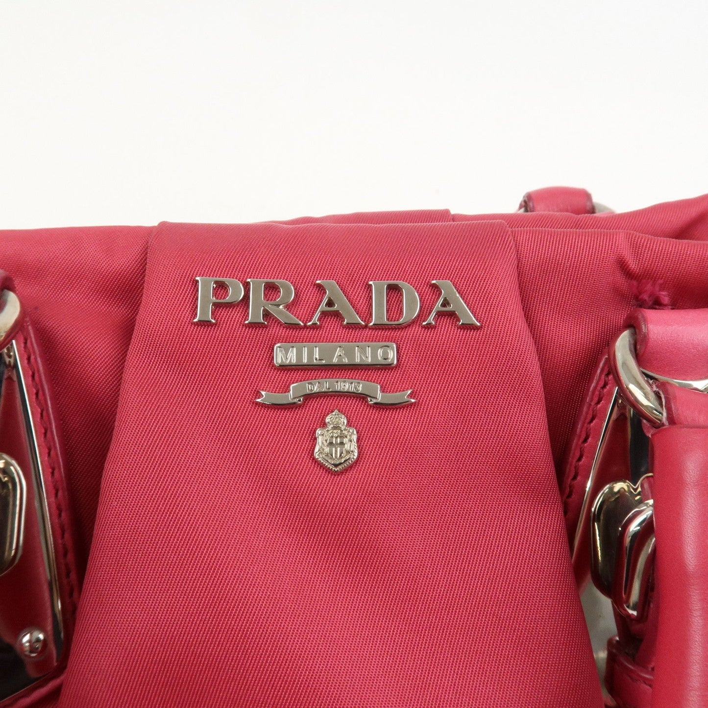 Prada Logo Nylon Leather 2Way Bag Hand Bag Shoulder Bag Pink【Pre-order】