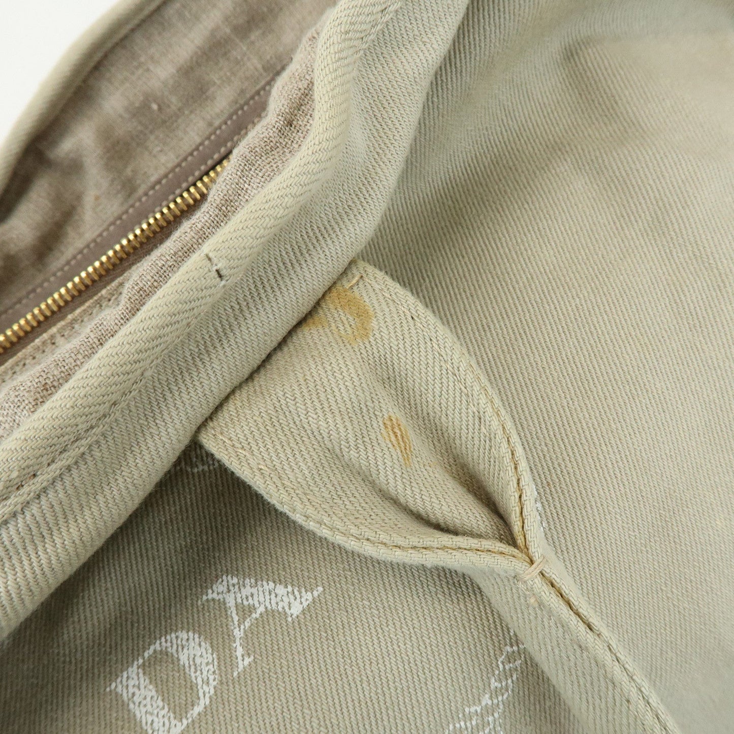 Prada Triangle Logo Denim Tote Bag Shoulder Bag Light Beige BN2091【Pre-order】