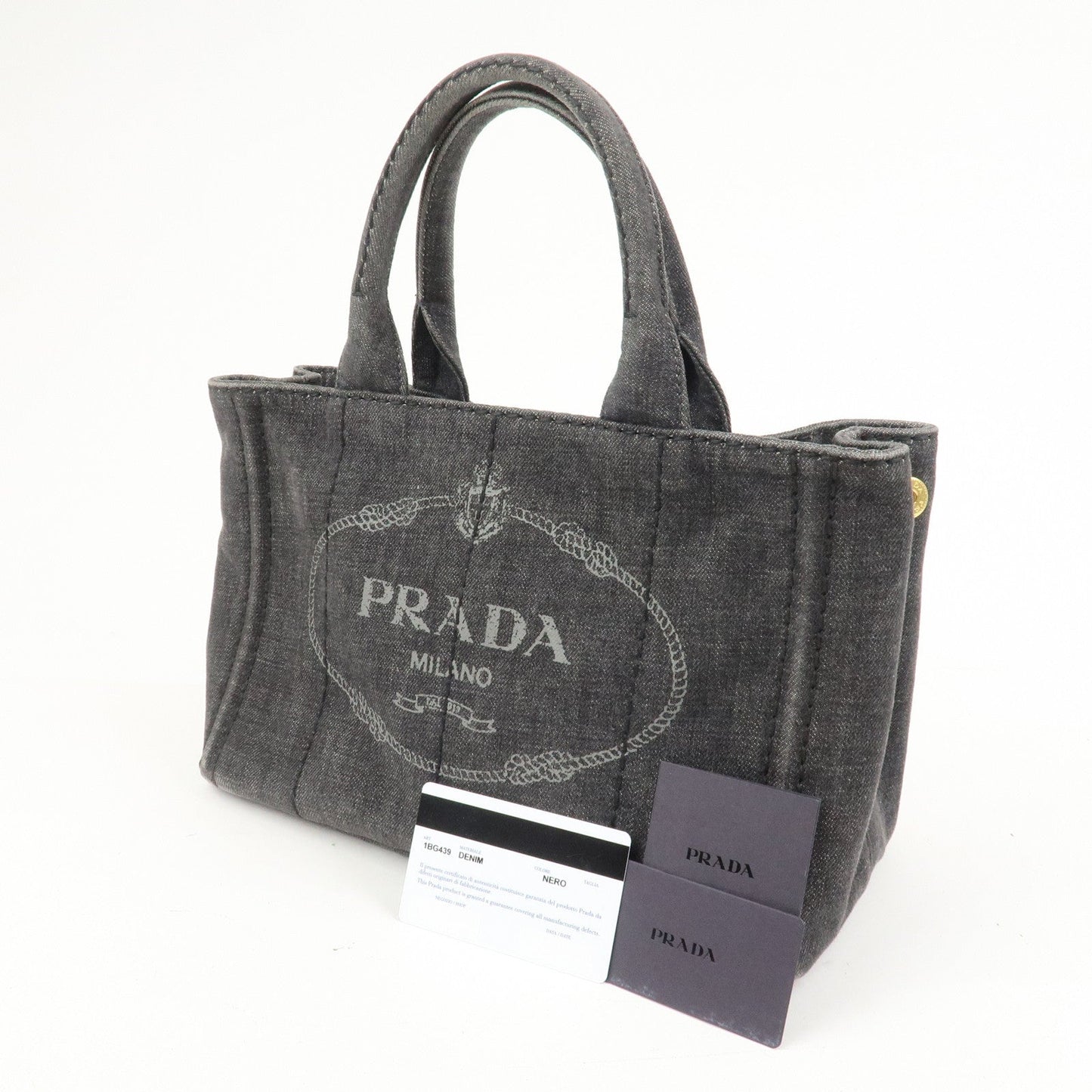 Prada Logo Canapa Mini Canvas 2Way Bag Hand Bag 1BG439【Pre-order】