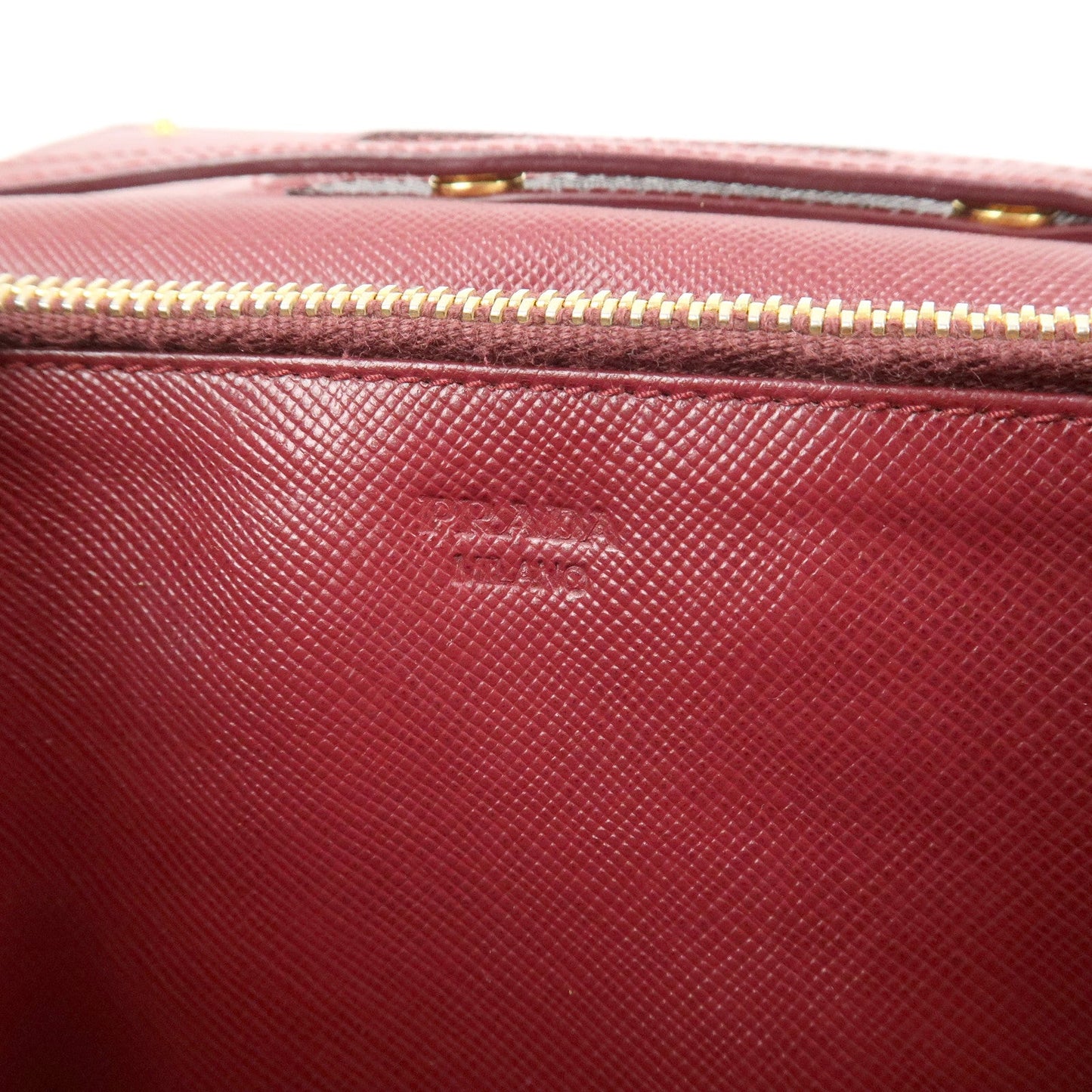 Prada Saffiano Leather Shoulder Wallet Red Gold BT1019【Pre-order】