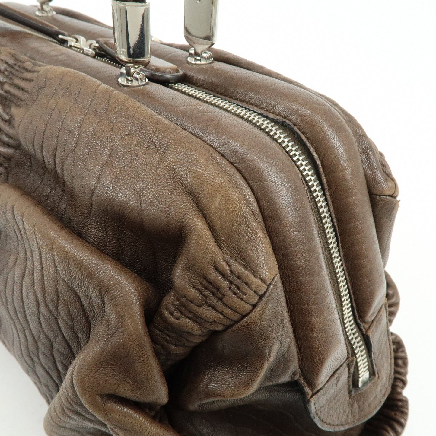 Christian Dior Embossed Gathered Leather Boston Bag Hand Bag【Pre-order】