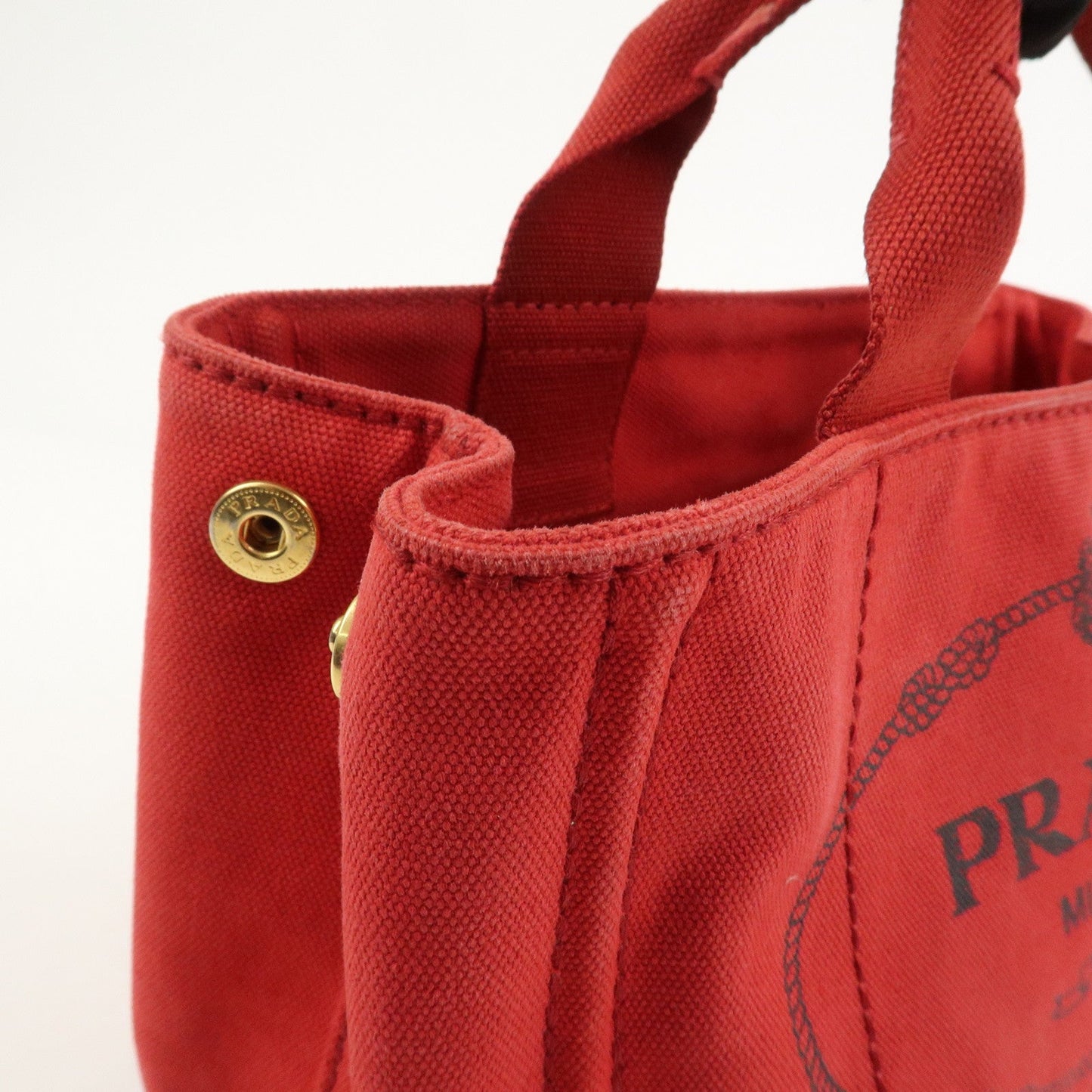 Prada Logo Canapa Mini Canvas Hand Bag Tote Bag Red BN2439【Pre-order】
