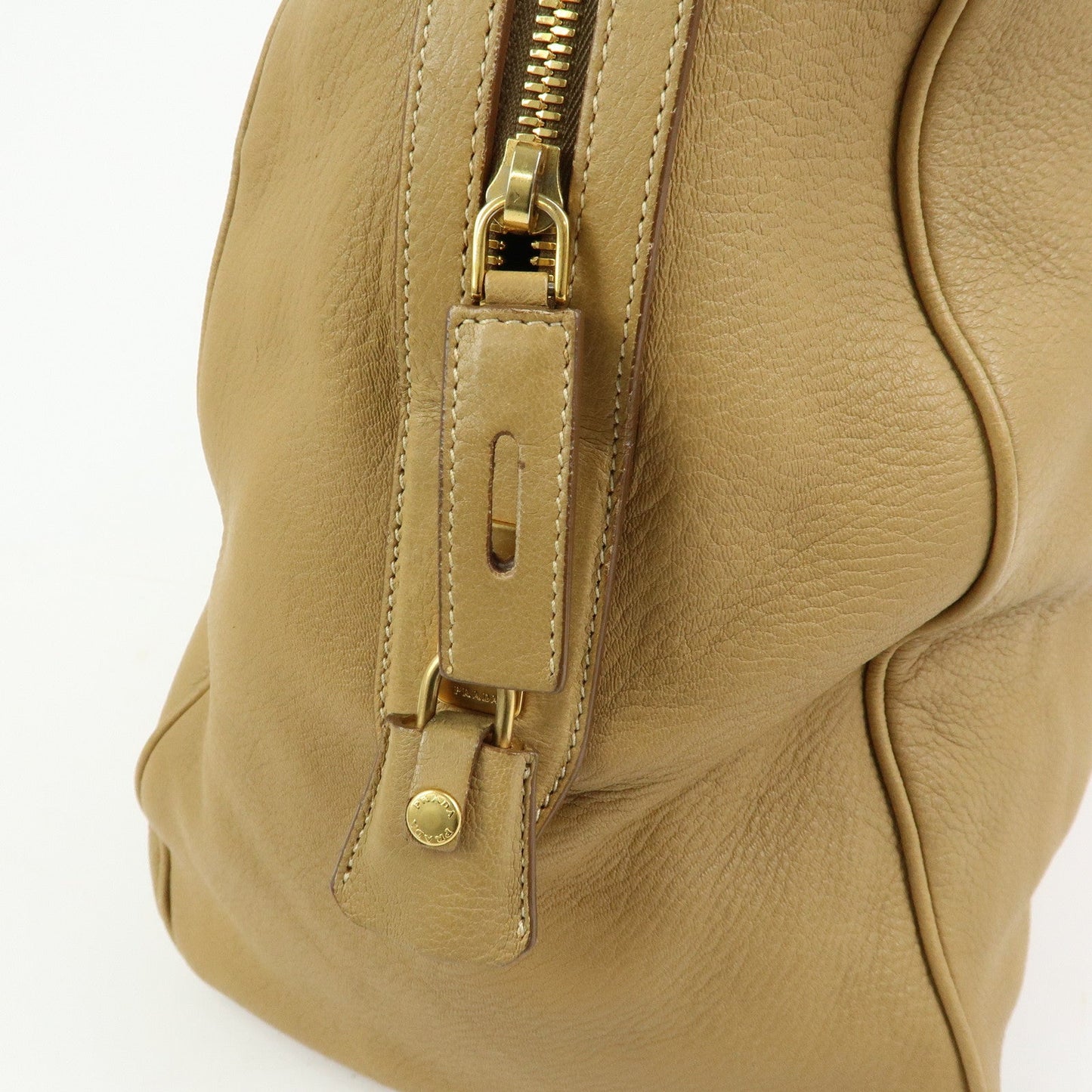 Prada Logo Leather Boston Bag Hand Bag Travel Bag Brown【Pre-order】