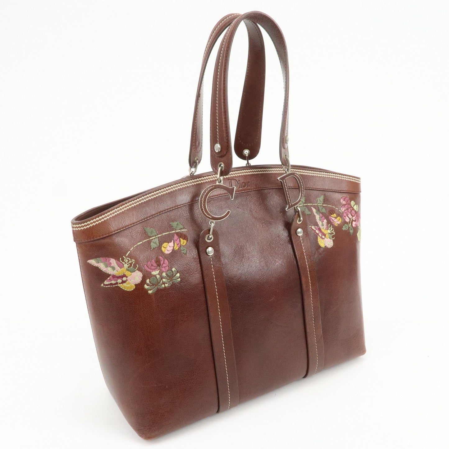 Christian Dior Leather Flower Embroidery Tote Shoulder Bag【Pre-order】