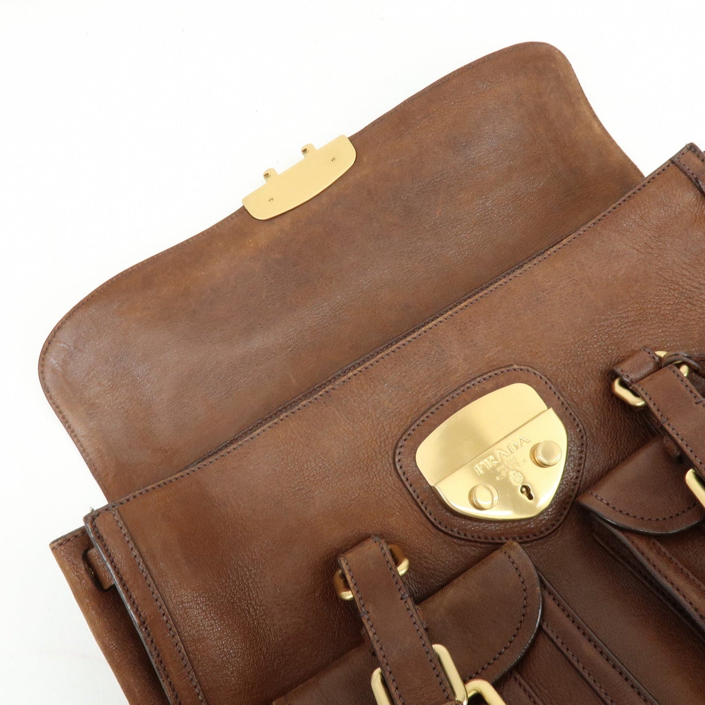 Prada Leather Shoulder Bag Hand Bag Brown BR3130【Pre-order】