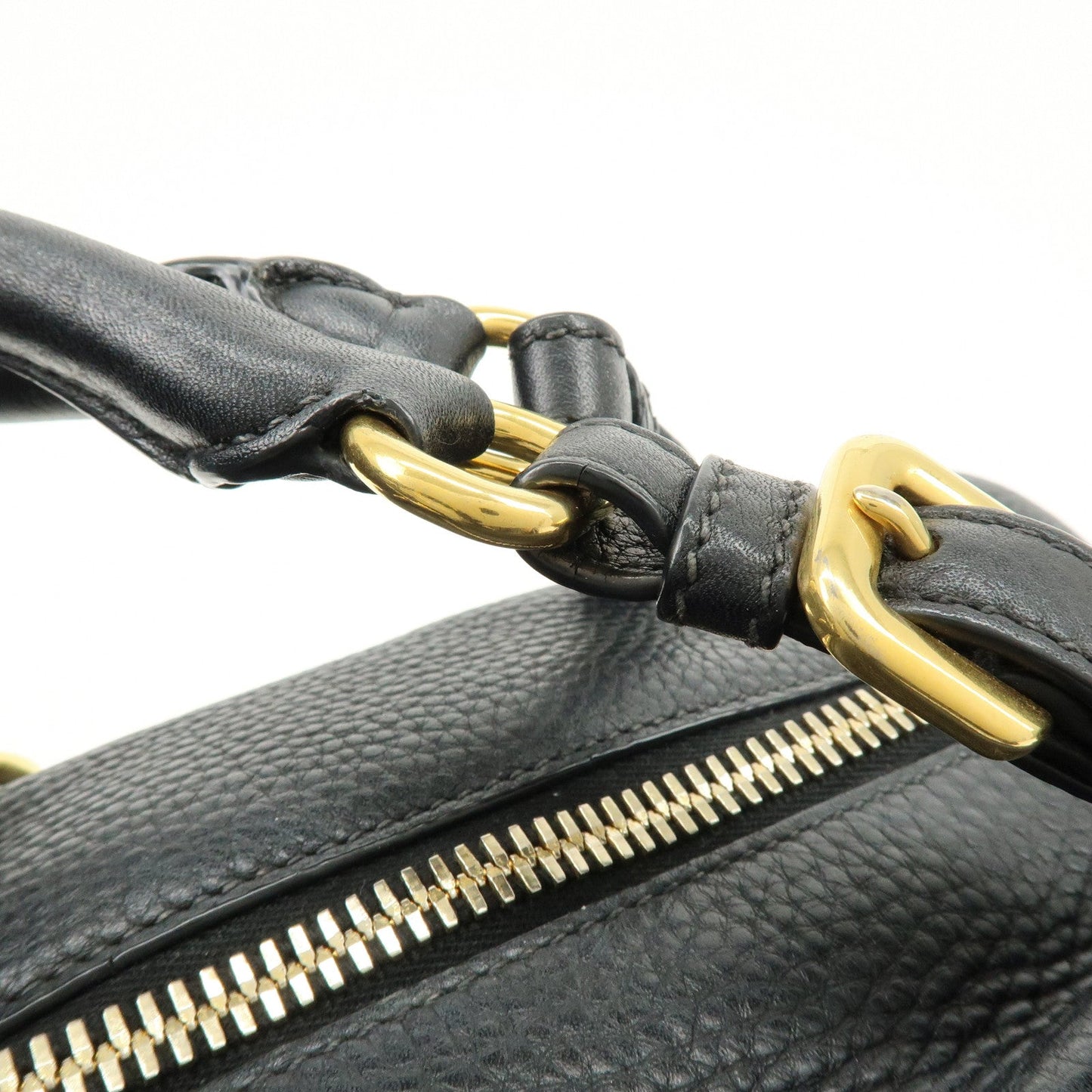 Prada Logo Leather Boston Bag Shoulder Bag Black B3091M【Pre-order】