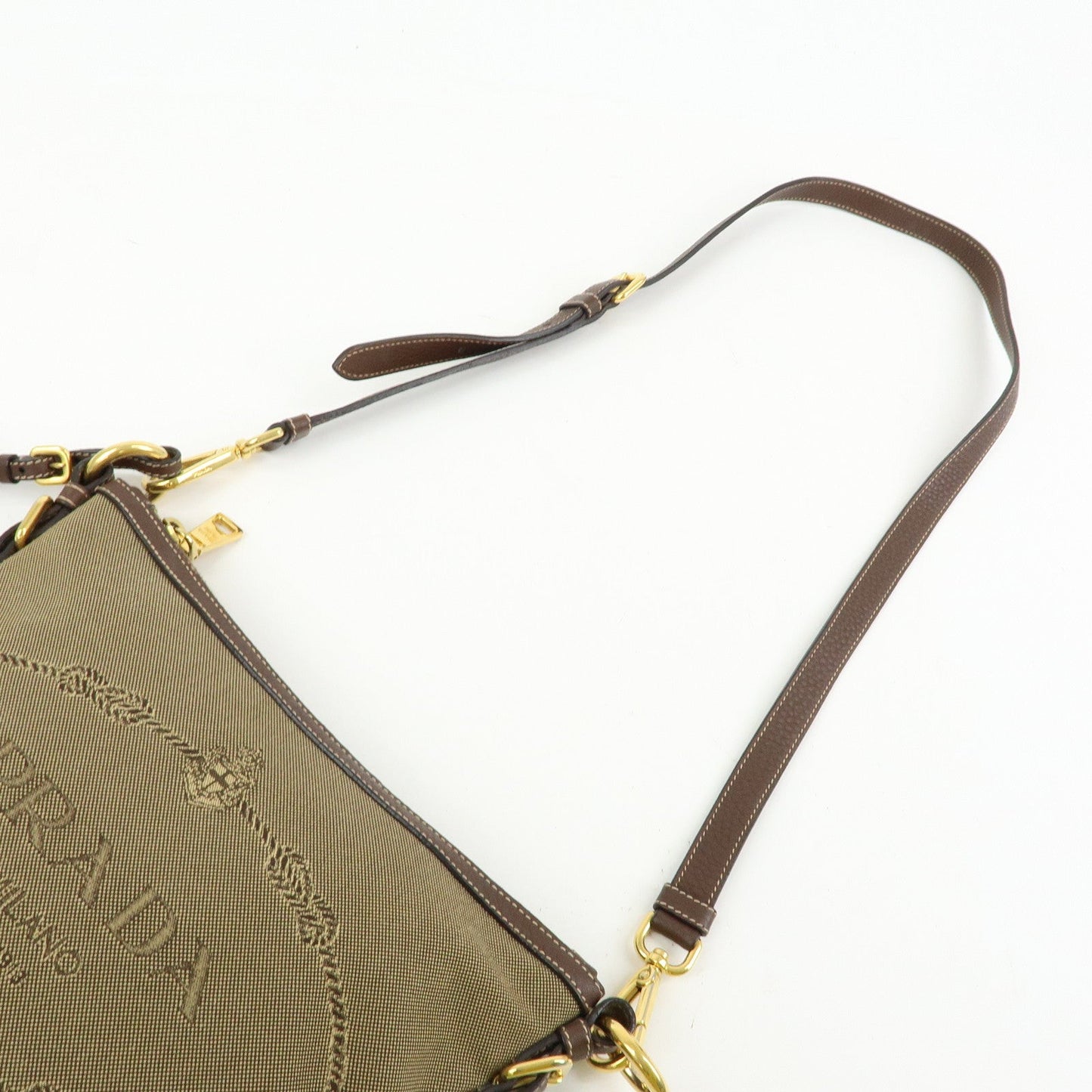 Prada Logo Jacguard Leather Shoulder Bag Crossbody Bag Brown 1BT867【Pre-order】