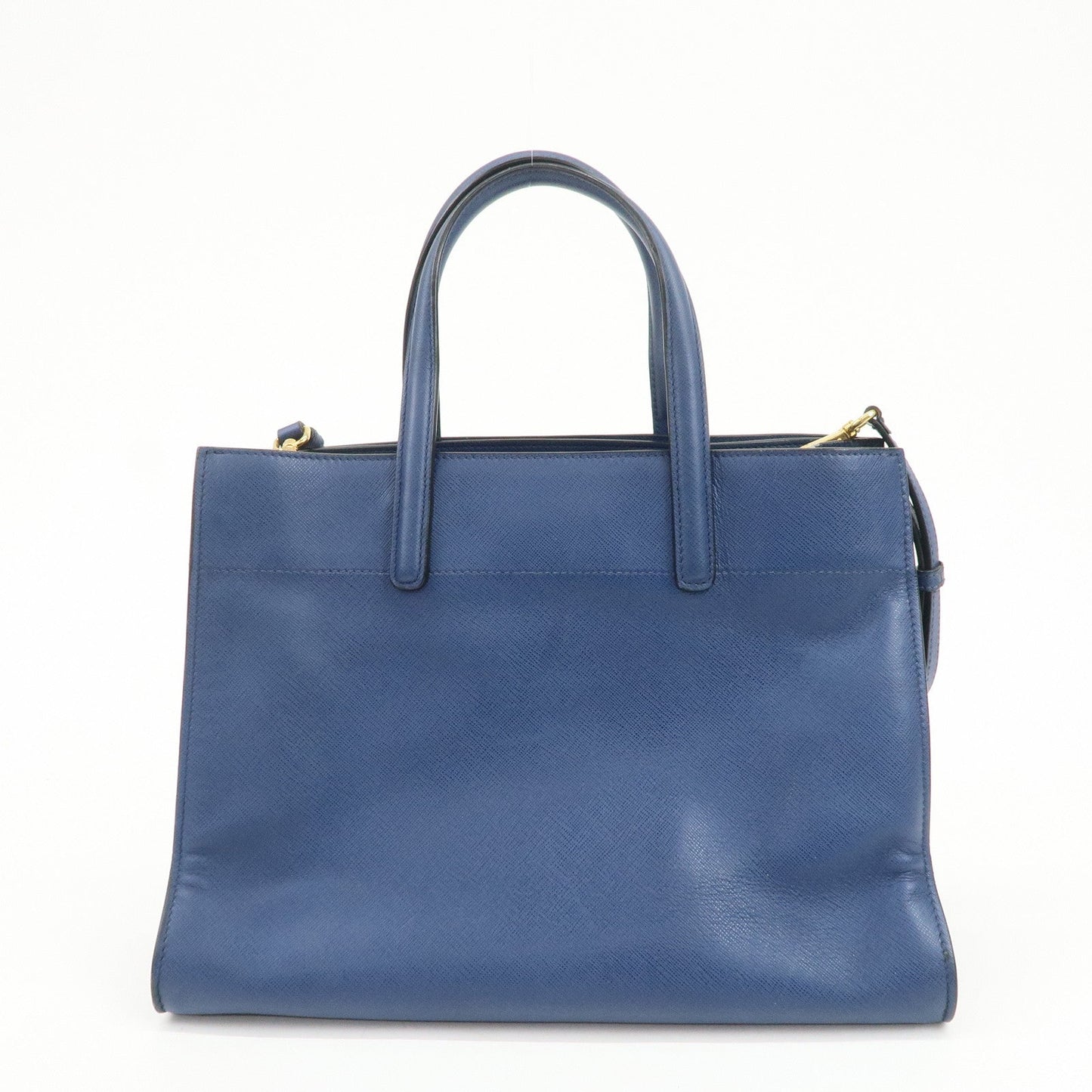 Prada Triangle Logo Saffiano Leather 2Way Bag Hand Bag Navy【Pre-order】