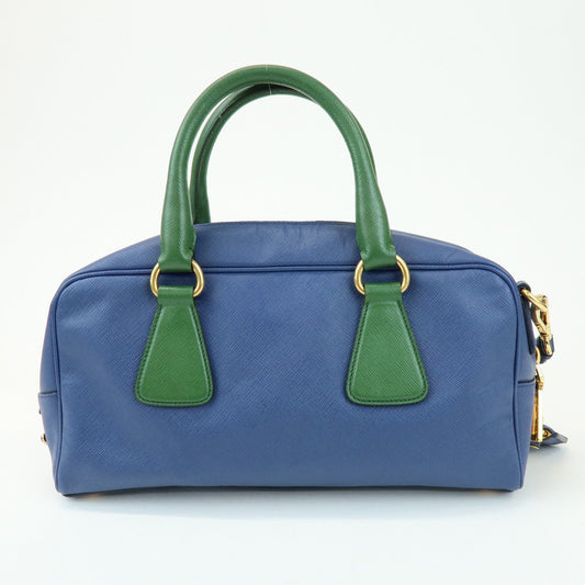 Prada Triangle Logo 2Way Bag Hand Bag Shoulder Bag Blue Green【Pre-order】