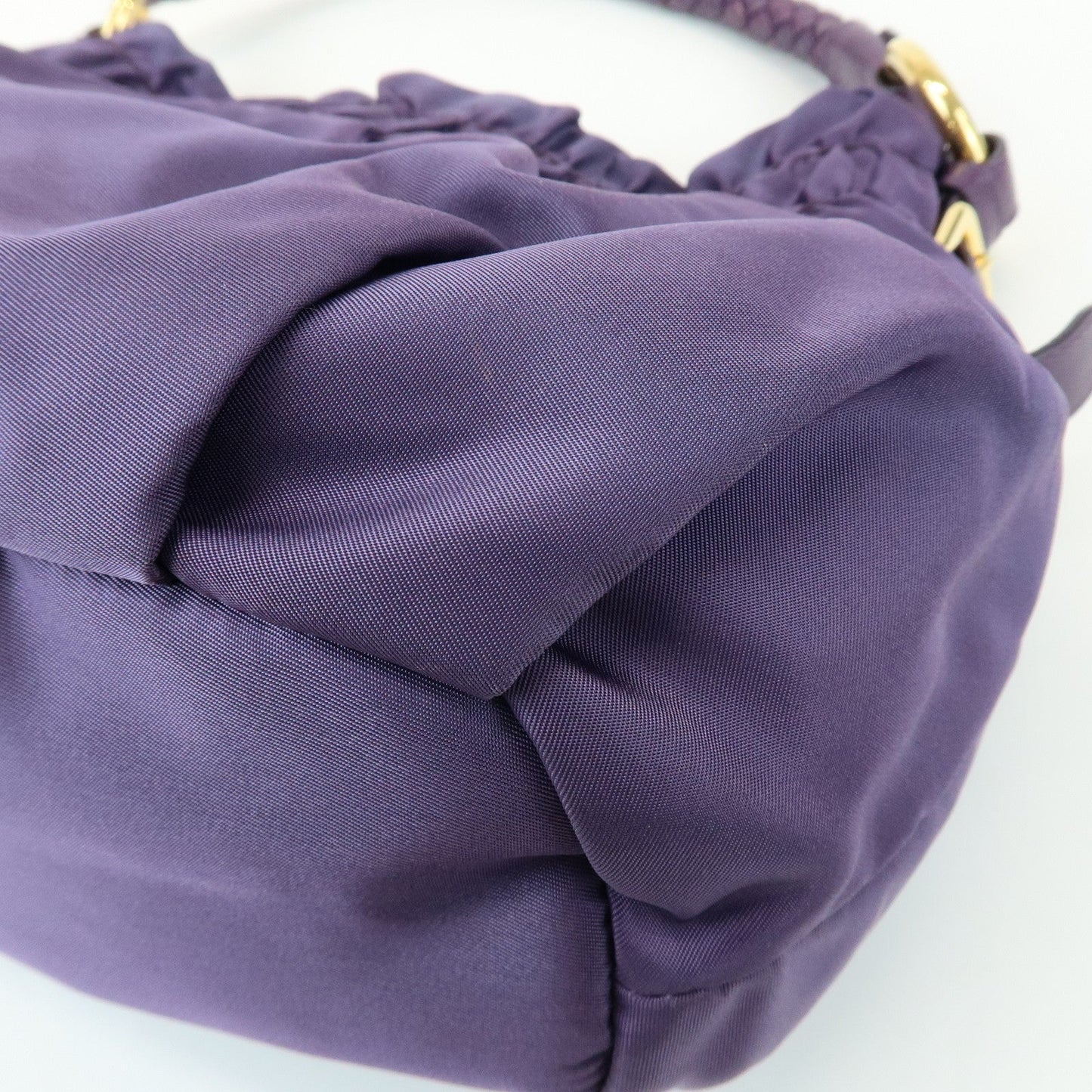 Prada Ribbon Nylon Leather Shoulder Bag Hand Bag Purple BR4237【Pre-order】