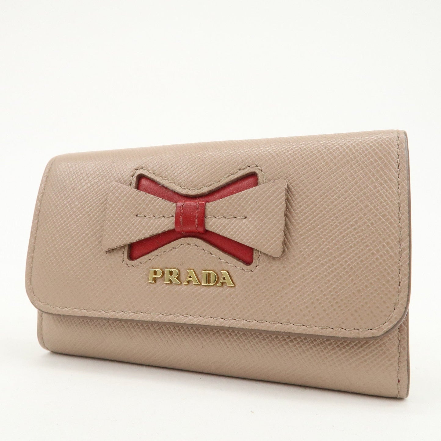 Prada Logo Leather Set Of 2 Key Chains Black Beige 1PG222/1PG004【Pre-order】