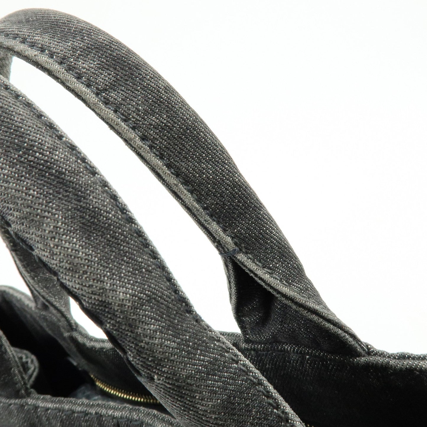 Prada Canapa Denim Tote Bag Hand Bag Black 1BG642【Pre-order】