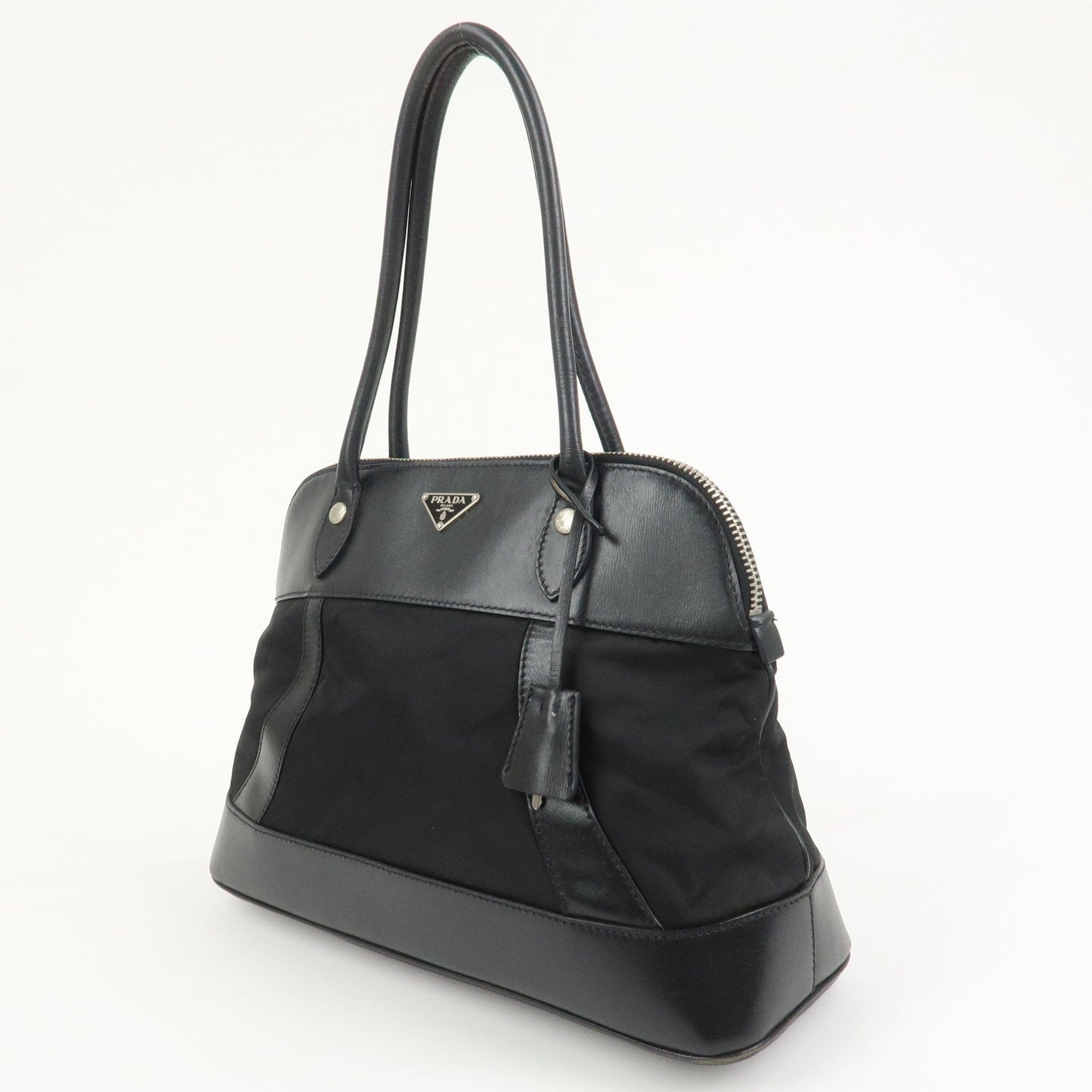 Prada Triangle Logo Nylon Leather Shoulder Bag Hand Bag Black【Pre-order】