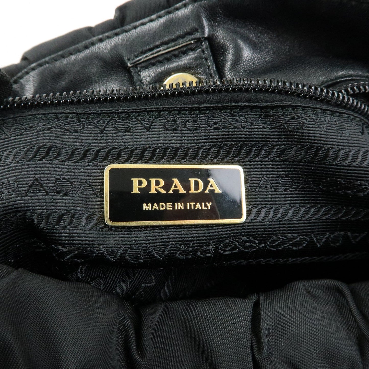 Prada Ribbon Nylon Leather Shoulder Bag Hand Bag Black BR4237【Pre-order】