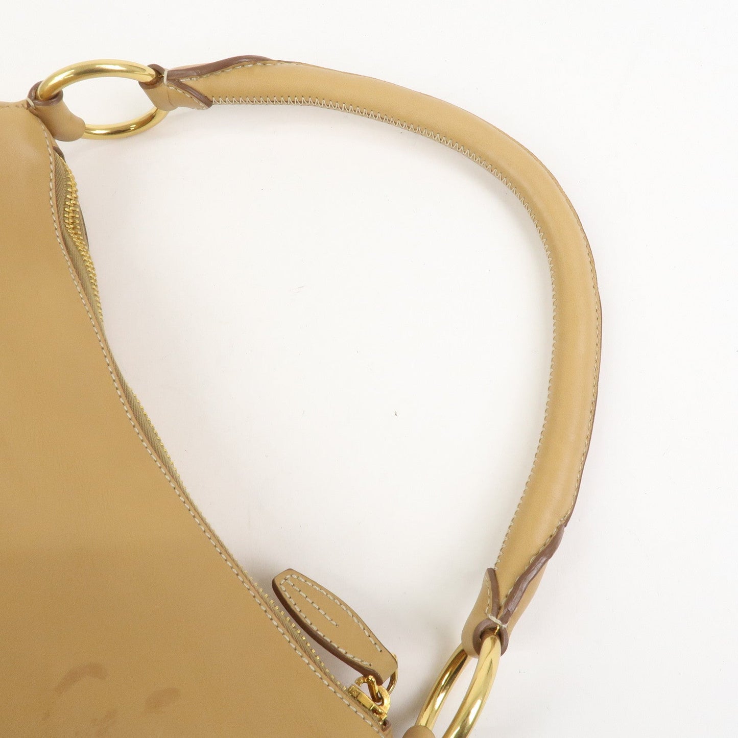 Prada Triangle Logo Leather Shoulder Bag Hand Bag Camel【Pre-order】