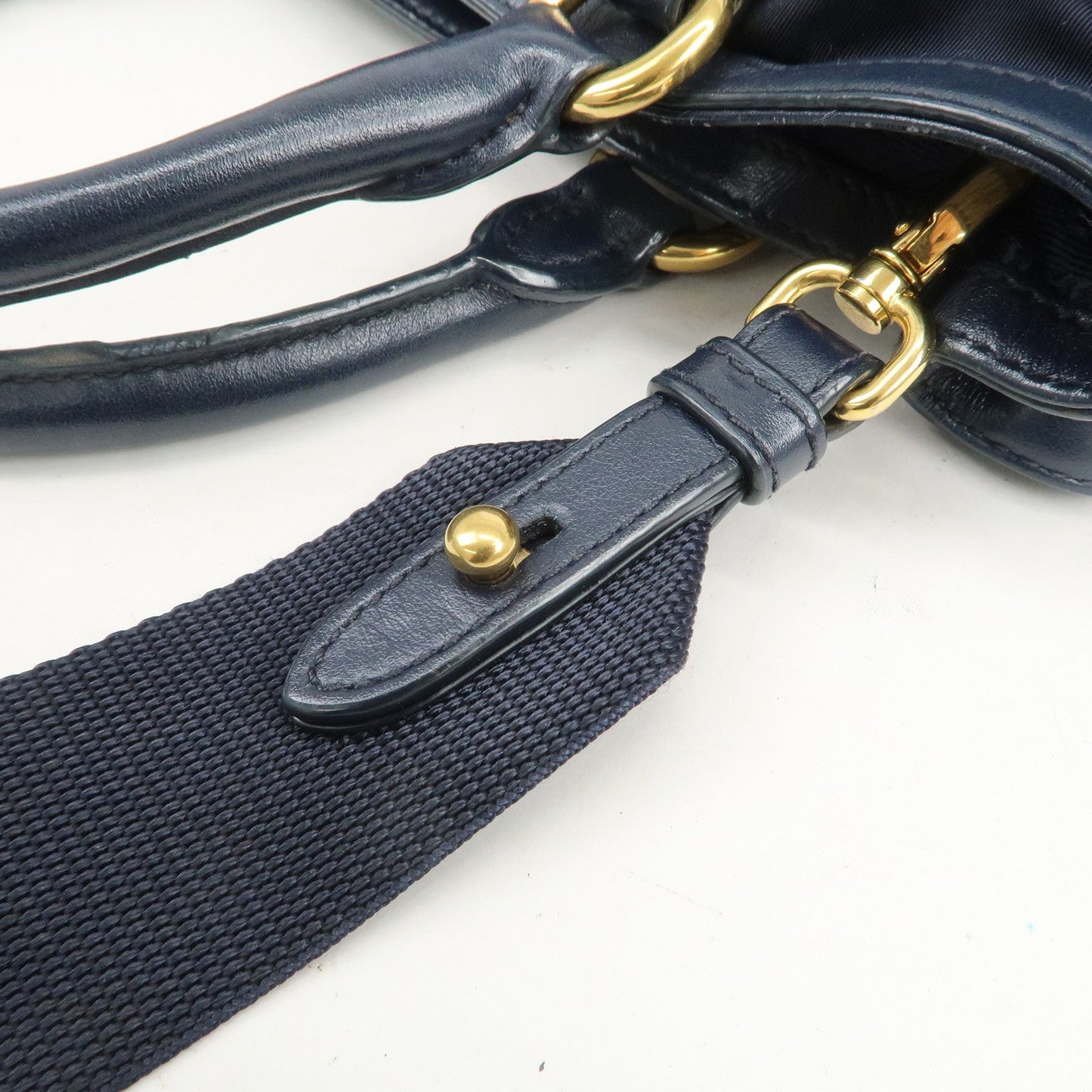Prada Logo Nylon 2Way Bag Hand Bag Shoulder Bag Navy 1BA172【Pre-order】