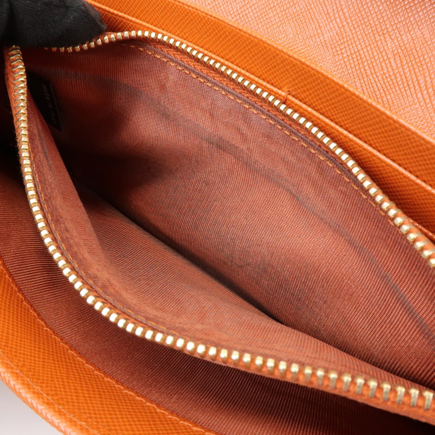 Prada Saffiano Leather Ribbon Flap Long Wallet Orange 1M1132【Pre-order】
