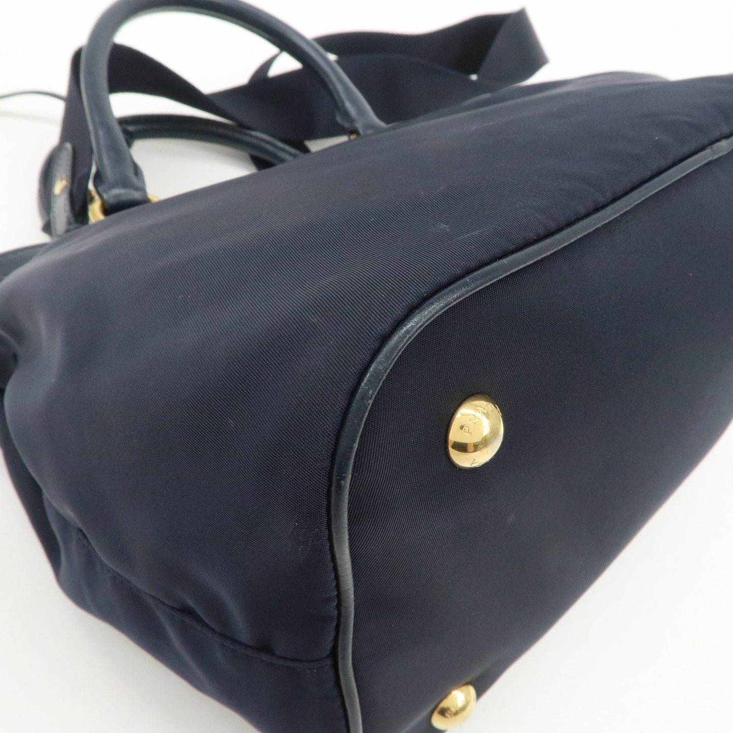 Prada Logo Nylon 2Way Bag Hand Bag Shoulder Bag Navy 1BA172【Pre-order】